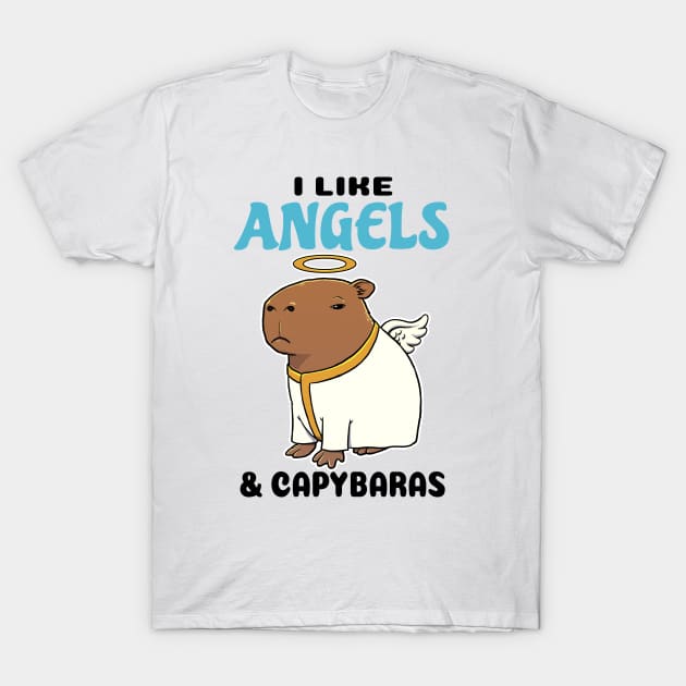 I Like Angels and Capybaras T-Shirt by capydays